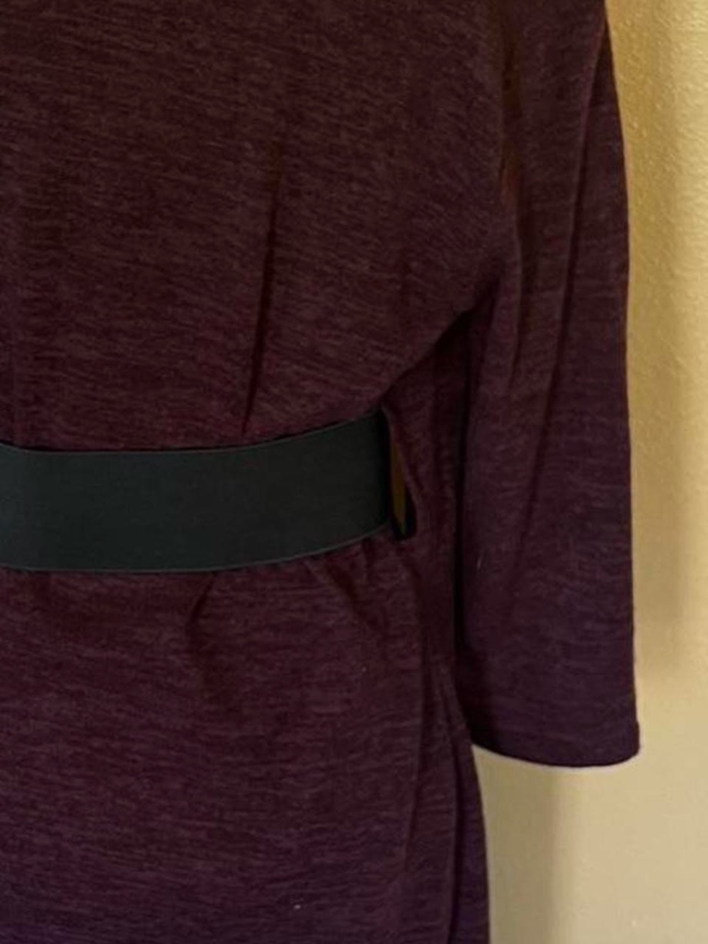 connected apparel Long Sleeve Ribbed Knit Dress in Burgundy Plum - Picture 8 of 8